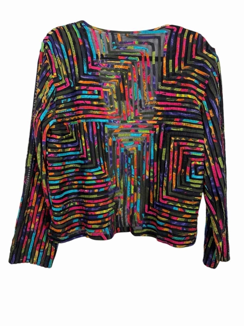 Chico’s NWT Women’s Rainbow Ribbon Embroidered Jacket In Chico’s Size 2, Large. - Picture 5 of 13